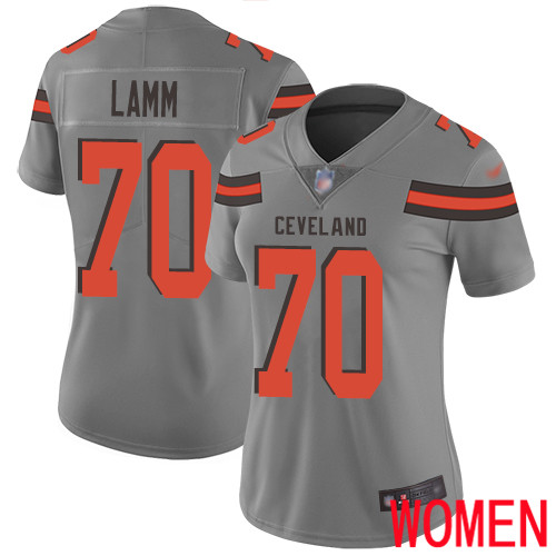 Cleveland Browns Kendall Lamm Women Gray Limited Jersey #70 NFL Football Inverted Legend